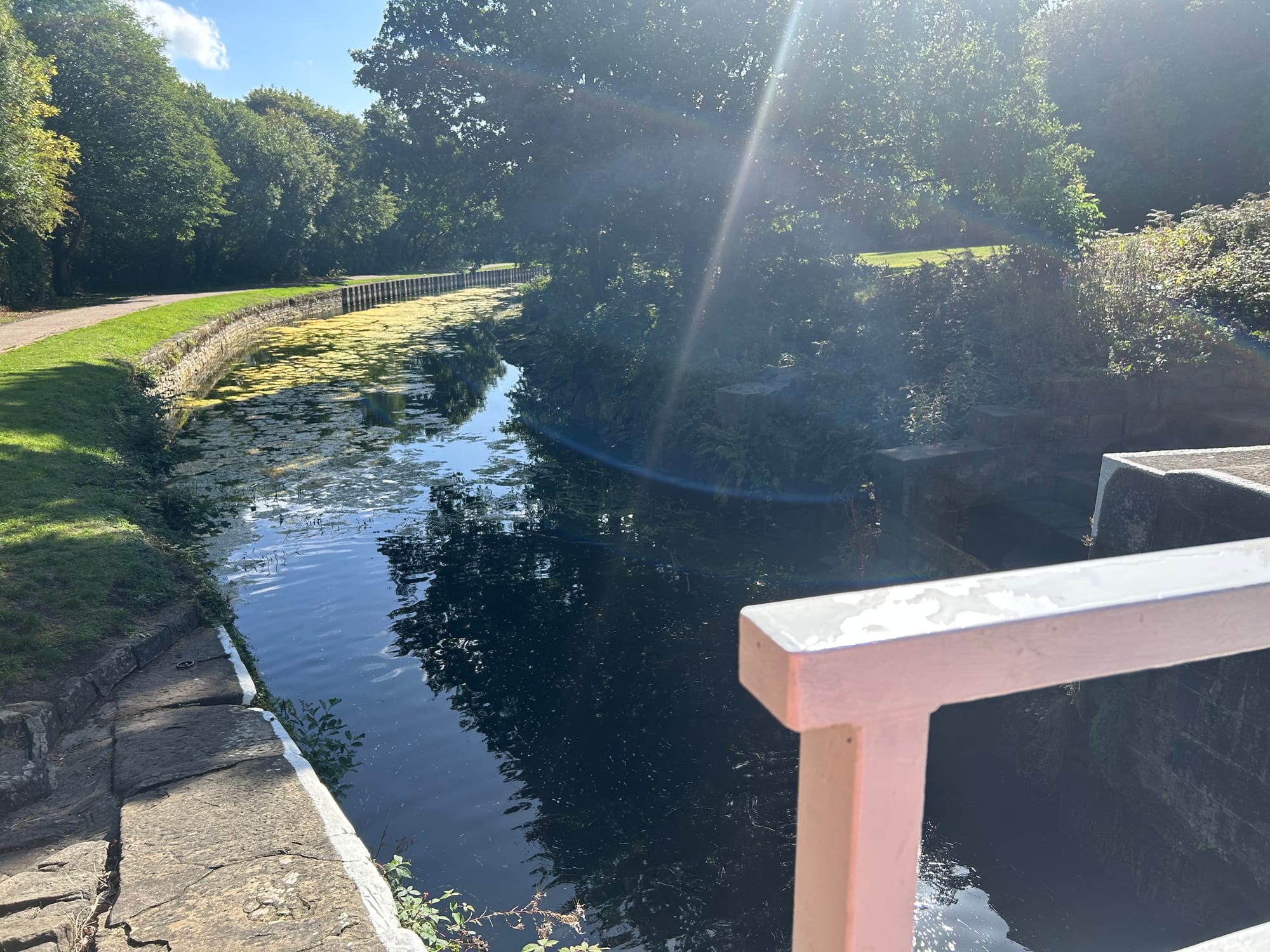 A picture of the Leeds-Liverpool canal, running low on water